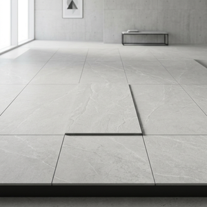 Febrico Light Grey 60x120cm Travertine Stone Look Porcelain Tiles <b>Matte</b> Glossy Facade Collection - Product Image 4