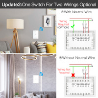 Interruptor de Pared Inteligente Tuya Zigbee con Control Remoto por Aplicación, Compatible con Cable Fase y Cable Neutro, Interruptor Inteligente de 1 Canal