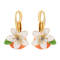 Boucles d'oreilles pendantes tendance coréennes en zircon en forme de fleur, boucles d'oreilles créoles fantaisie style pastoral couleur kaki pour ma fille