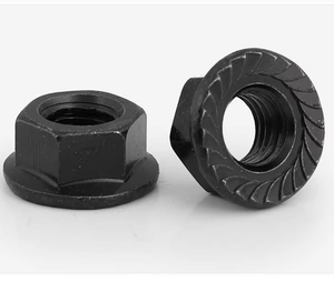 Tuerca de seguridad hexagonal de acero con óxido negro DIN6923 M6 M8 M10 con brida dentada, tuerca de seguridad hexagonal de acero al carbono con brida dentada y zincado negro - Product Image 6
