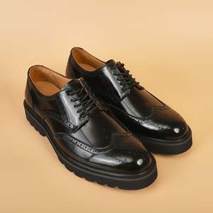 Zapatos Oxford Clásicos de Negocios de Cuero, Zapatos de Vestir Formales con Cordones de Cuero Genuino para Hombre - Product Image 1