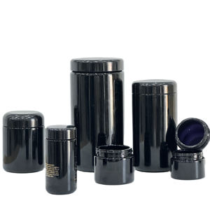 برطمانات زجاجية Mir للبيع بالجملة ، أوعية سوداء طويلة فوق البنفسجية مستديرة ومقاومة للرائحة فوق البنفسجية ، برطمانات زجاجية لتخزين الخفاش - Product Image 6