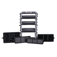Prix de gros usine Choc Mount 2U 3U 4U 6U Rack Case Moulé par soufflage PE Matériau Flight Case avec roues de roulement