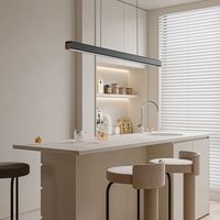 Lampe suspendue italienne moderne de luxe noire à hauteur réglable, lustre de plafond minimaliste long, installation facile, salle à manger, cuisine