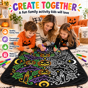 Custom Halloween DIY Coloring Throw <b>Blanket</b> Rectangular Flannel Pumpkin Pattern Home Decor Classic Style Autumn - Product Image 1