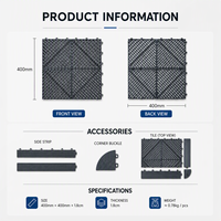 Dalles de sol de garage emboîtables en PP PVC antidérapantes avec drainage, revêtement de sol robuste pour lavage de voitures, stationnement, directement de l'usine