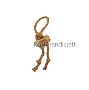 Handcrafted Natural Coffee Wood Dog Chew Stick with Coir <b>Rope</b> Organic Pet Toy for Aggressive Chewers Durable Dental Care Toy - Product Image 4