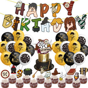 Joli <span class=keywords><strong>Harry</strong></span> anniversaire <span class=keywords><strong>Potter</strong></span> fête décoration joyeux anniversaire thème magique assistant magique école ballons dessin animé gâteau Topper - Product Image 1