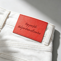 Étiquette en cuir PU écologique personnalisée, gaufrée à chaud, pour jeans, accessoires de vêtements à coudre, vente en gros OEM