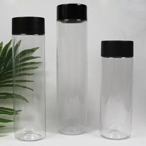 Garrafa de água para suco pet, garrafa de plástico com parafuso, 400ml/500ml/600ml