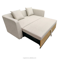 Ensemble de lit sectionnel moderne en L avec couchage escamotable, canapé futon convertible, chaise longue de rangement, pliable et peu encombrant pour bureau commercial