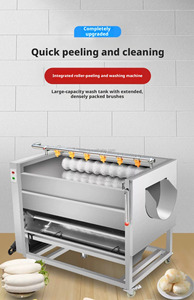 Fruit And <b>Vegetable</b> Cleaner With Wavy Brush 380V 15 Kg H Stainless Steel Commercial Machine - Product Image 4