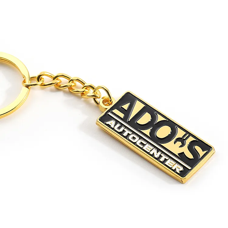 Porte-clés avec logo en métal personnalisé, cadeau pratique, couleur or, 2022, 1 pièce