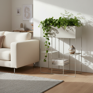 Support de plantes en métal moderne OEM ODM en gros, support de pot de fleurs en fer à 4 niveaux avec étagères pour plantes d'intérieur - Product Image 1