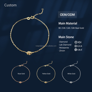 Gioielli Raffinati, Catena in <span class=keywords><strong>Oro</strong></span> Puro 18K con Bracciali di Diamanti Naturali, Nuovo Design per Donne, Regalo per Matrimonio e Fidanzamento - Product Image 1
