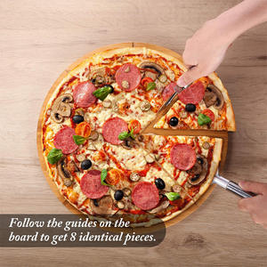 Piatto per <span class=keywords><strong>pizza</strong></span> in bambù vassoio in legno diviso piatto per <span class=keywords><strong>pizza</strong></span> in legno occidentale piatto per pane in legno massello per torta rotonda - Product Image 4