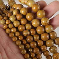 Perles en jaspe grain de bois Zhe Ying 6 mm 8 mm 10 mm, pierres naturelles, pour la fabrication de bracelets