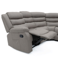 Geeksofa Canapé d'angle en tissu microfibre à réglage élevé Fauteuil d'angle inclinable manuel Ensemble de canapés d'angle à mouvement sectionnel Canapé paresseux pour la revente