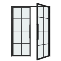 Portes de grenier en verre intérieur à double battant en acier
