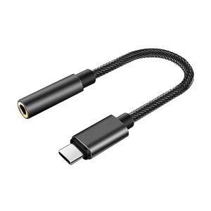 Cable adaptador de conector de <span class=keywords><strong>Audio</strong></span> hembra tipo C a 3,5mm chaqueta de PVC blindaje trenzado macho a hembra en Stock embalado en bolsa de polietileno - Product Image 4