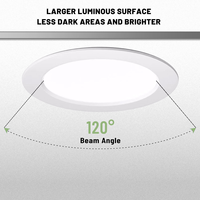 Lumière tubulaire ronde encastrée en fer LED 6W 9W 12W 18W Ultra-mince en tôle émaillée Downlight/led Down Light/Downlights