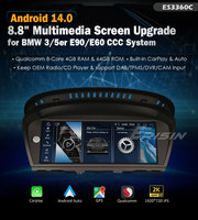 Erisin ES3360C Qualcomm Snapdragon Android 14 Autoradio Dvd Gps pour BMW CCC E90 E91 E92 E93 E60 E61 E63 CarPlay Autoradio