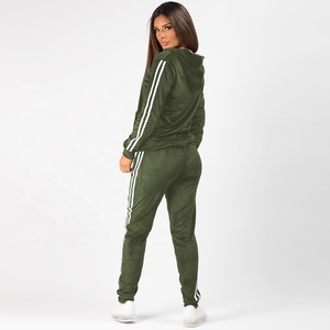 Ensemble de survêtement 2 pièces coupe-vent extensible dans les quatre sens à manches longues pour femme, col montant, avec cordon de serrage, grandes tailles - Product Image 3