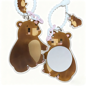 Custom Any Size Shape K-pop <b>Cute</b> Cosmetic Mirror Keychain Plastic <b>Keyring</b> As Gift - Product Image 3