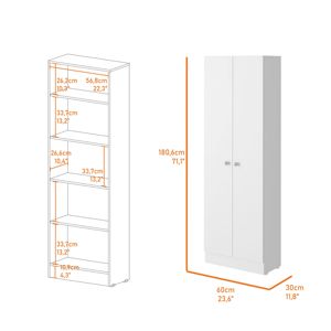 DB Double Porte Finition Blanche Armoire de Rangement Cuisine Rangement Pipestone - Product Image 4
