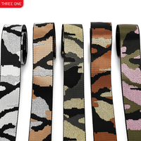 38mm Nylon Jacquard Ruban Or et Argent Fil Jacquard Ceinture 3.8cm Camouflage Sangle Sac Large Sangle Jacquard Web