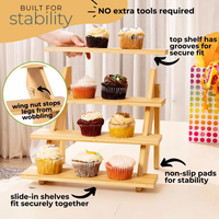 Étagère en bois multi-fentes OEM fête alimentaire et artisanat présentoir en bois support de café présentoir en bois