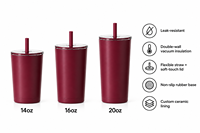 Mug à café isotherme portable en acier inoxydable de 14 oz avec paille, idéal pour les cadeaux d'affaires modernes