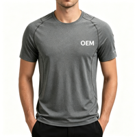 T-shirt de sport pour homme OEM 100% polyester 150-180 GSM, col rond, uni, ultra doux, séchage rapide, anti-boulochage, idéal pour la gym et les activités de plein air, vente en gros