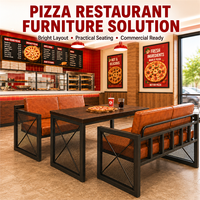 Ensemble de mobilier pour restaurant de pizzas avec banquette et table à manger pour espaces de restauration rapide, QSR, pizzeria, café et espaces de restauration commerciaux