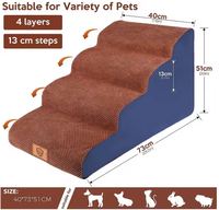 Rampe pour chien à 3 niveaux en coton tissé, lits/canapés en mousse à mémoire de forme, amovibles, lavables, antibactériens, imperméables, couleur personnalisable
