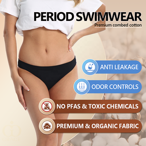 Culotte périodique 4 couches, taille basse, sans PFAS, étanche, <span class=keywords><strong>slip</strong></span> <span class=keywords><strong>de</strong></span> <span class=keywords><strong>bain</strong></span>, maillot <span class=keywords><strong>de</strong></span> <span class=keywords><strong>bain</strong></span>, culotte menstruelle, sous-vêtements - Product Image 2