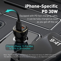 LDNIO C103 Chargement rapide du téléphone Double 2 ports Usb Type C PD QC 3.0 Mini Quick QcC3.0 Led Type-c Adaptateur 60W Chargeur de voiture