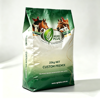 Sac d'alimentation en PP tissé robuste et économique, logo personnalisé, 25 kg, pour prémélange alimentaire pour animaux de ferme, expédition mondiale, emballage