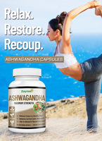 Capsules végétariennes d'Ashwagandha à force maximale, 60 unités, saveur menthe douce, flacon, soutien pour le soulagement du stress, le sommeil et l'équilibre du cortisol