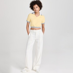 เสื้อโปโลคอวีสั่งทำขายส่งสำหรับผู้หญิง แฟชั่นลำลอง สปอร์ต กอล์ฟ สไตล์ Old Money ชุดเทนนิสสำหรับสุภาพสตรี - Product Image 4