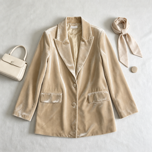Blazer pour femme en tissu rouge vin, col montant, fermeture éclair, rembourré, avec poignets côtelés et poches latérales, pour un usage quotidien - Product Image 3