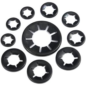 Rondelles de retenue à denture interne en oxyde noir pour la rétention des roulements d'arbre, fixations pour machines automobiles - Product Image 1