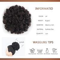 En gros, Chignons synthétiques haute température afro crépus avec bande élastique, style queue de cheval afro ondulée pour femmes noires