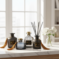 LunaLith Vente en gros 130ml 150ml 200ml 250ml Bouteille de diffuseur de roseaux de luxe avec logo personnalisé |   Bouteille en verre de qualité supérieure pour la fragrance d'intérieur