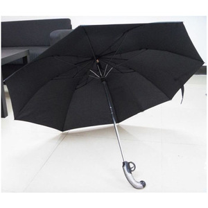 Parapluie noir pour homme avec poignée en forme de pistolet, <span class=keywords><strong>8</strong></span> baleines, pliable, imperméable, coupe-vent, portable pour affaires et anniversaires G26-54 - Product Image 3