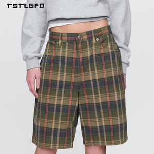 Ensemble de shorts et sweat à capuche en toile à carreaux coupe décontractée pour homme, personnalisable avec logo, 100 % coton, cinq poches, par le fabricant - Product Image 5