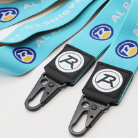 Cordons de cou élastiques personnalisés avec patch en PU et mousqueton, porte-clés, porte-badge pour employés d'entreprise