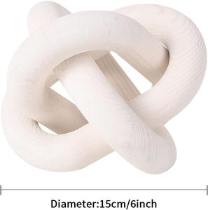 Decorazione in Legno Intagliato Boho <span class=keywords><strong>Moderno</strong></span> Stile Fattoria Rustica con Catena a Nodi per Tavolino da Caffè Ingresso Mensola - Product Image 4