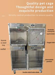 Hayvan ve veteriner ekipmanları paslanmaz çelik pet köpek kafesi oksijen icu kafes hastaneye tedavi kafesi - Product Image 4