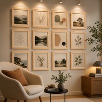 Marcos de Madera Sólida Personalizados para Pintar por Números, Lienzos con Impresión UV, Marcos de Fotos de Madera para Pintar Arte